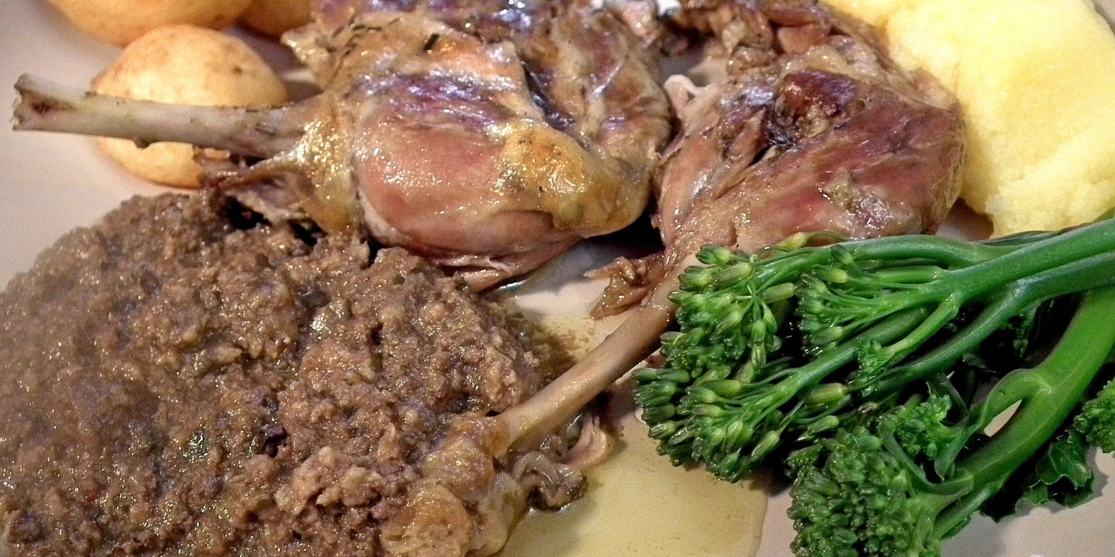 Duck with peverada and polenta