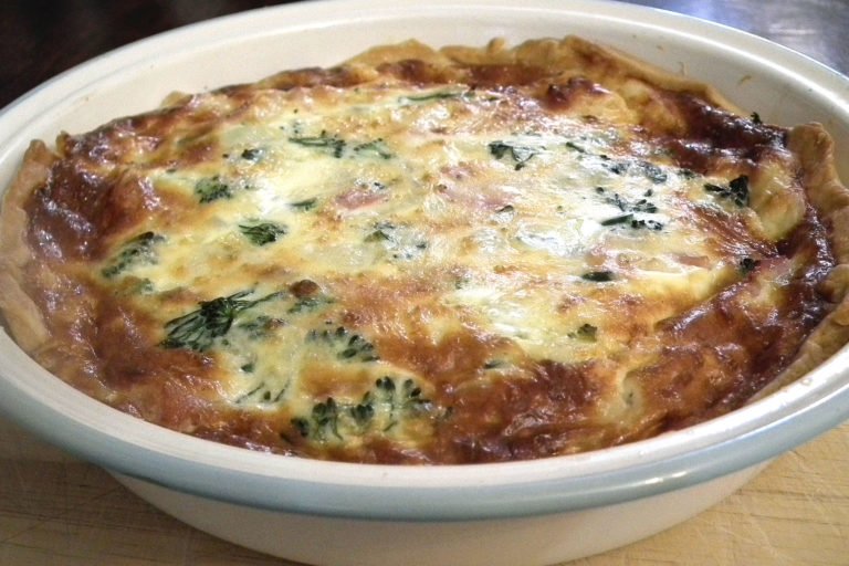 Bacon and broccoli quiche