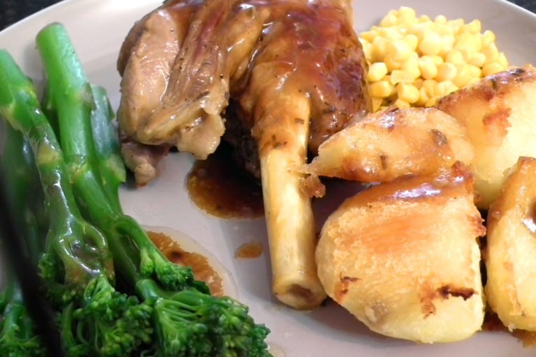 Roasted lamb shanks