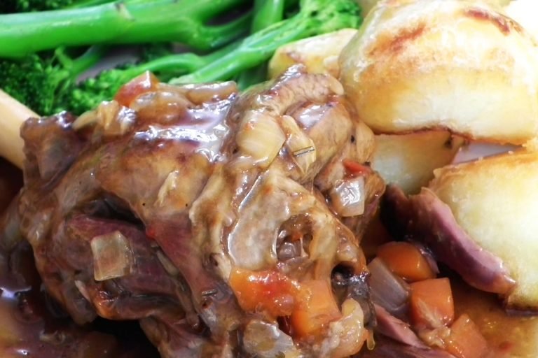 Braised lamb shanks